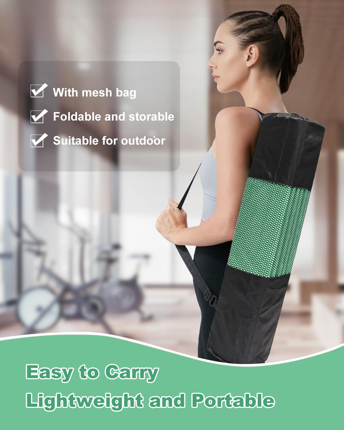Proberos Yoga Mat for Home Workout with Double Sided Anti Slip Texture 72x24 in | TPE 6mm Thick
