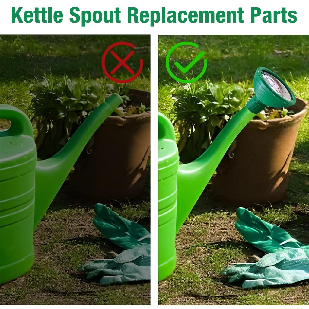 HASTHIP Watering Can Rose Head 2 Pcs for Garden Use with Twist Lock Fit | Stainless Steel and PP Sprayer Nozzle Green