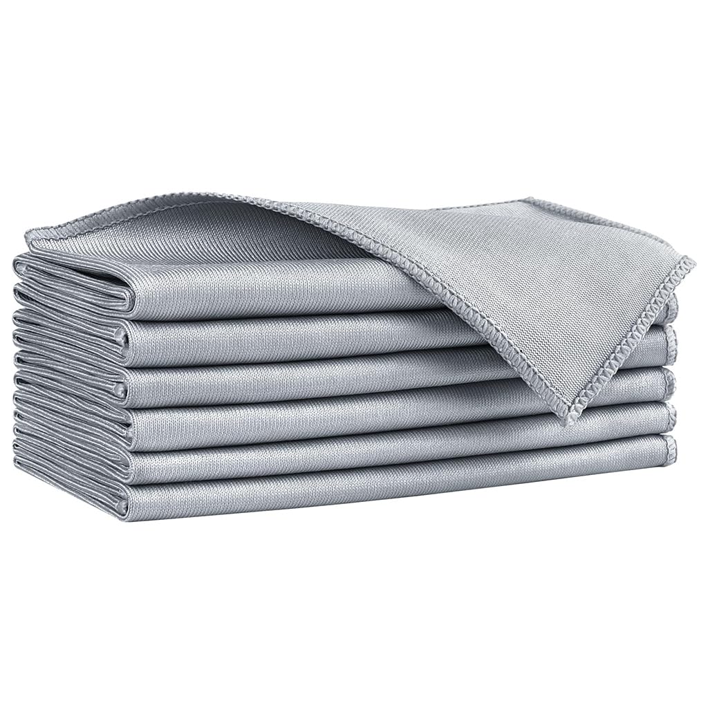 HASTHIP Microfiber Cleaning Cloths for Kitchen and Glass 6 Pcs 40x40cm | Non Abrasive Wet and Dry Use