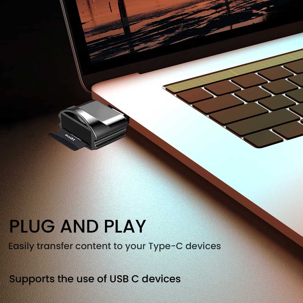 Verilux TF Card Reader for USB C Devices with OTG Function | Includes 2PCS and Keychain