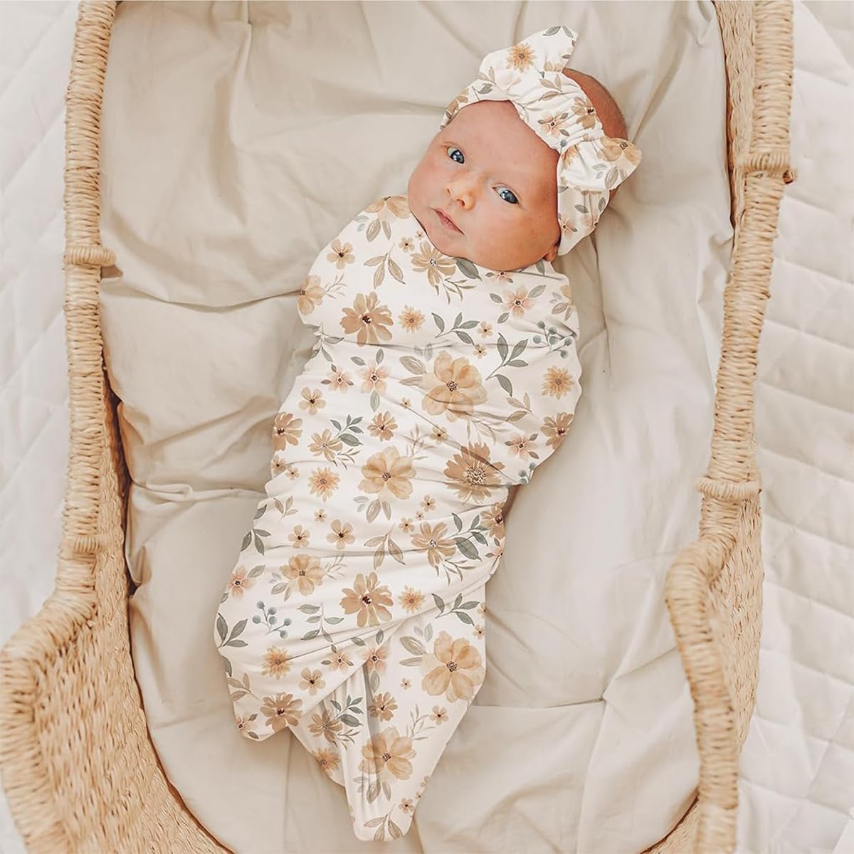 SNOWIE SOFT Baby Swaddles for Newborns 0–12 Months with Adjustable Wrap Design | 4Pcs 100% Cotton Set