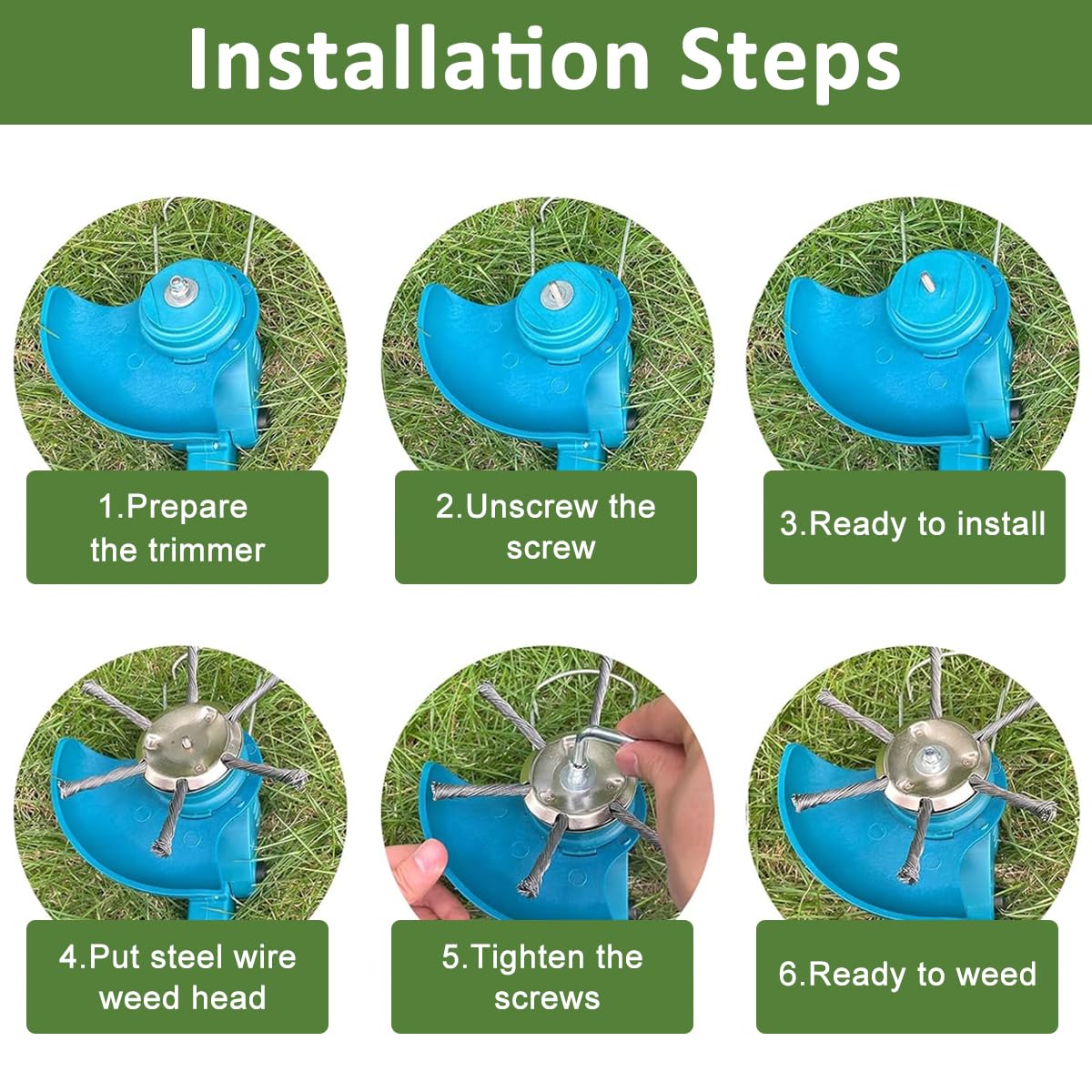 Supvox Grass Trimmer Head for Garden Use with 6 Prongs 15 cm Stainless Steel Blades | 2 PCS