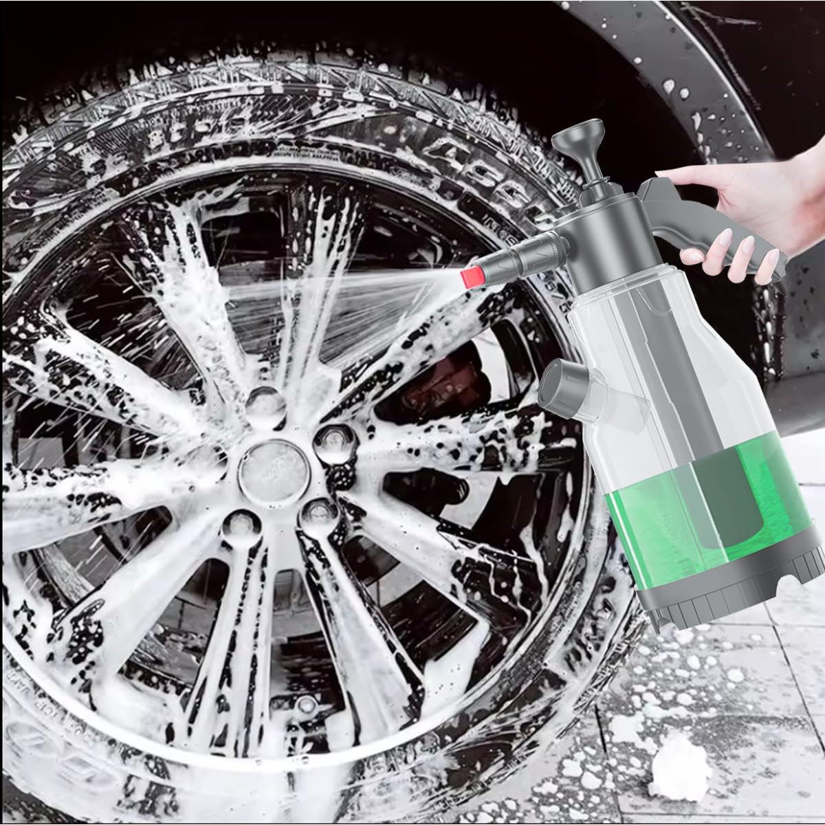 STHIRA Foam Sprayer for Car Washing with 2L Capacity and Dual Nozzle Design | HDPE Tank