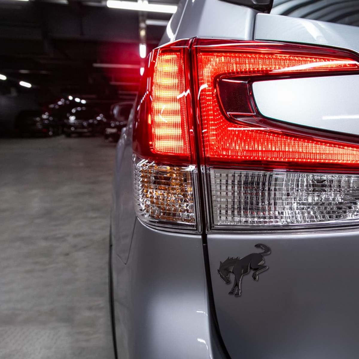 ZIBUYU 3D Black Horse Emblem Car Sticker for Doors and SUVs with Waterproof ABS | Easy Peel‑and‑Stick Universal Auto Decoration