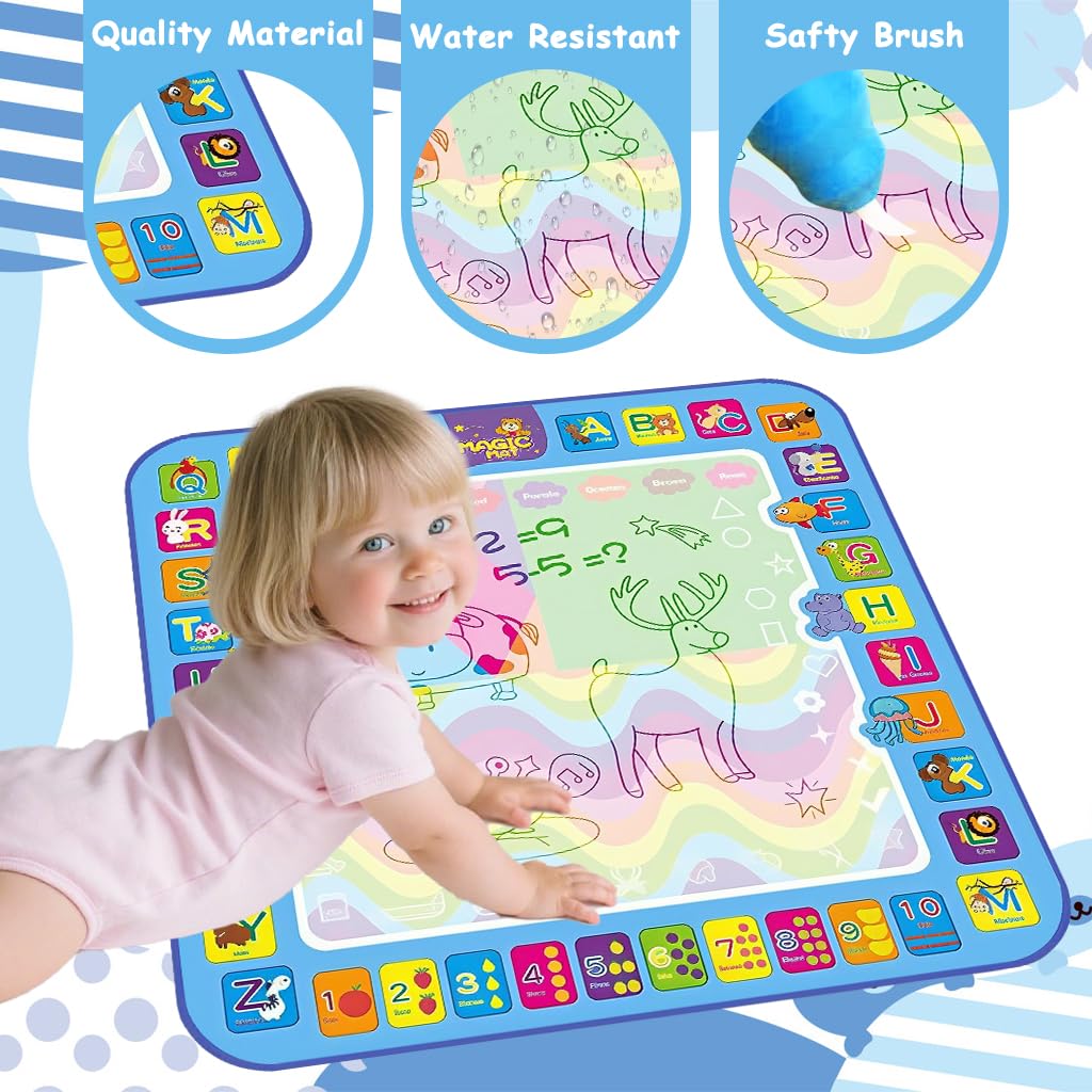 PATPAT Water Doodle Mat for Toddlers with 100 x 75 cm Large Drawing Area | Educational Painting Toy