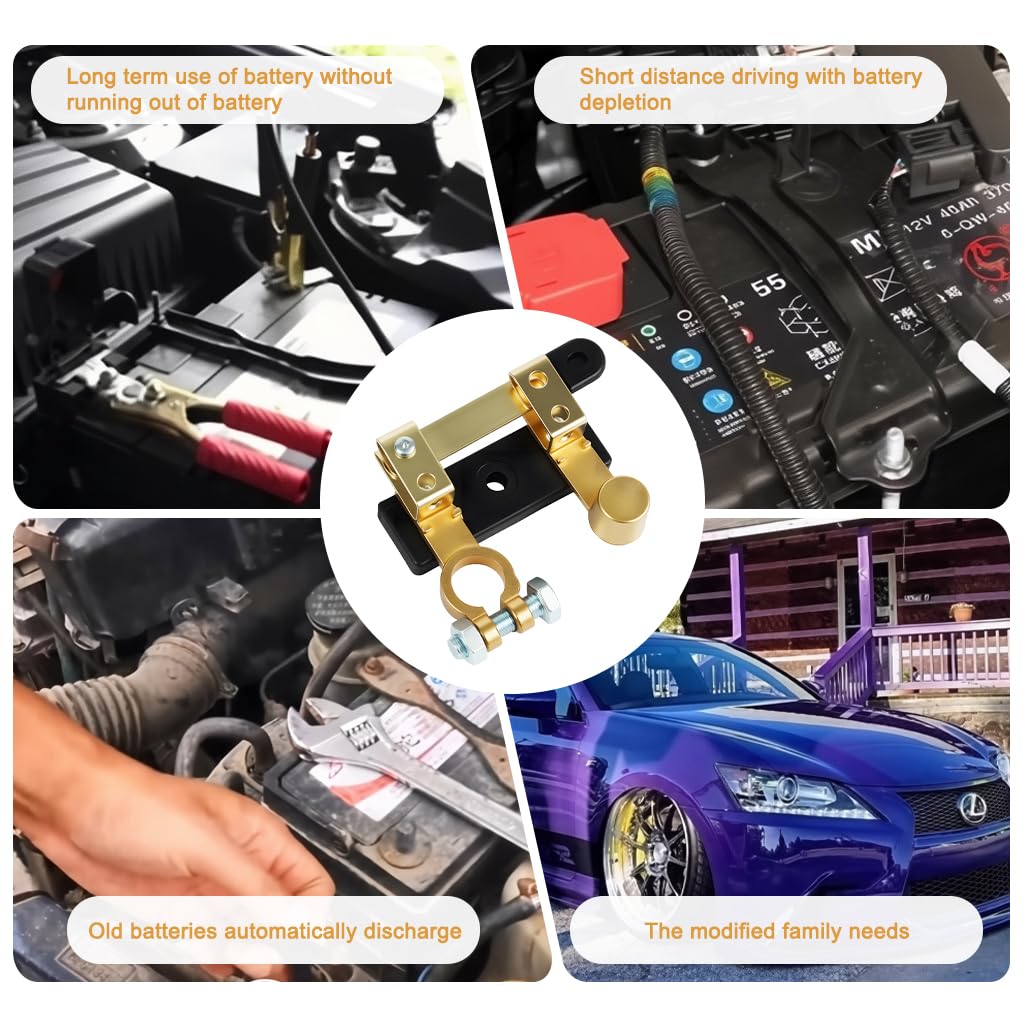 STHIRA Car Battery Shut Off Switch for 12V and 24V Vehicles with Blade Mechanism and Pure Copper Terminals