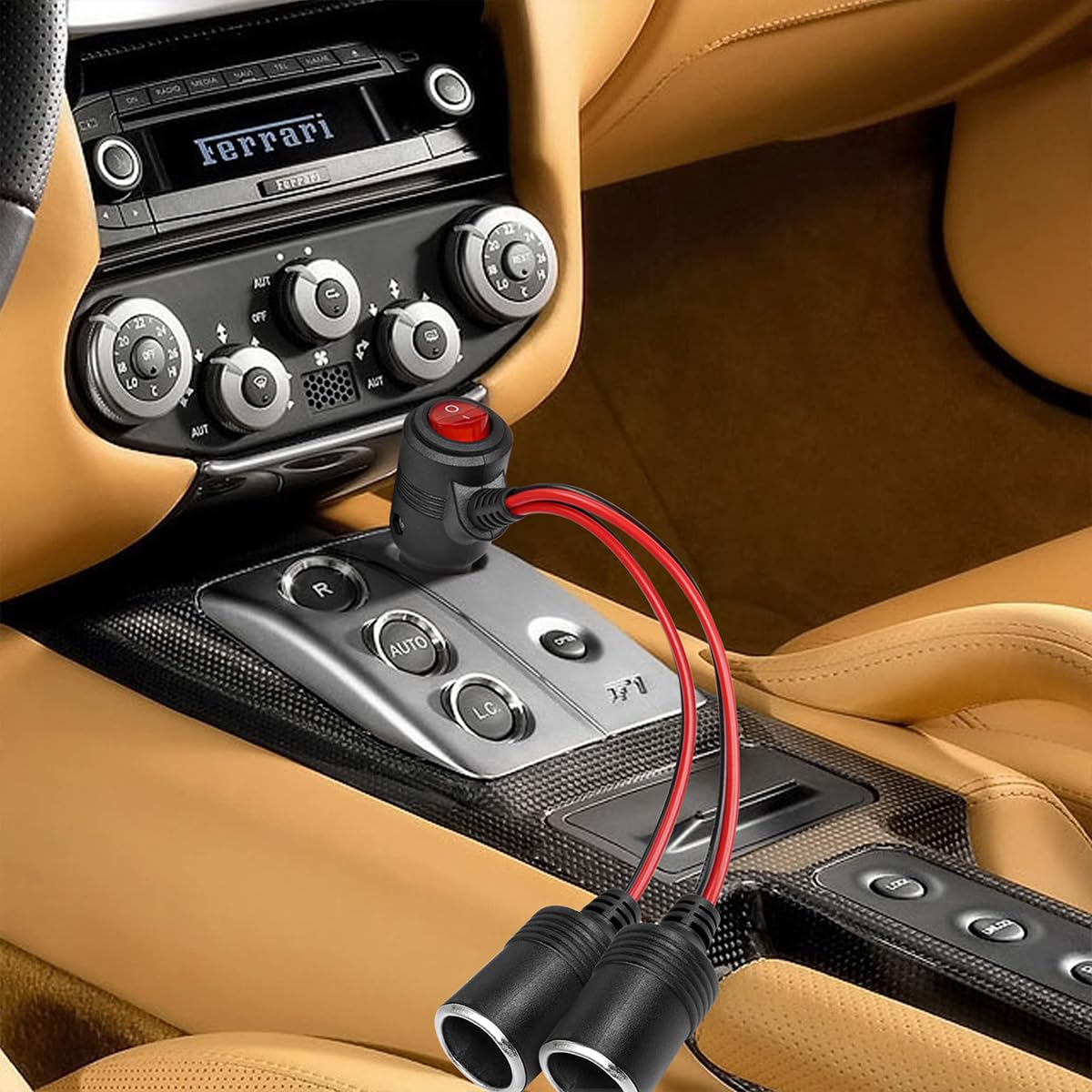 STHIRA Car Cigarette Lighter Splitter for 12V and 24V Vehicles with Dual Outlets | Overcurrent Protection