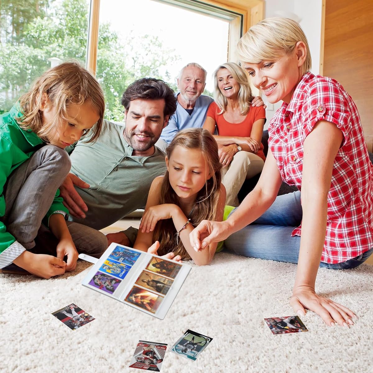 PATPAT Card Holder for Trading Cards with 120 Pockets and Double Sided Transparent Pages | White Organizer