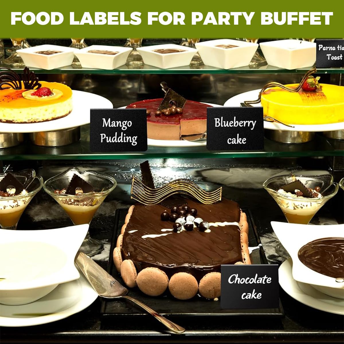 Climberty Blank Dry Erase Signs for Buffet Tables featuring Double Sided Triangle Stands 12Pcs 100x75mm