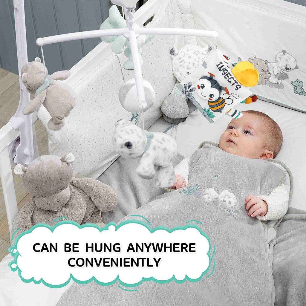 SNOWIE SOFT Crinkle Baby Cloth Books for Early Learning with Squeak and Crinkle Pages | Nontoxic Fabric Toy for 0–6 Months