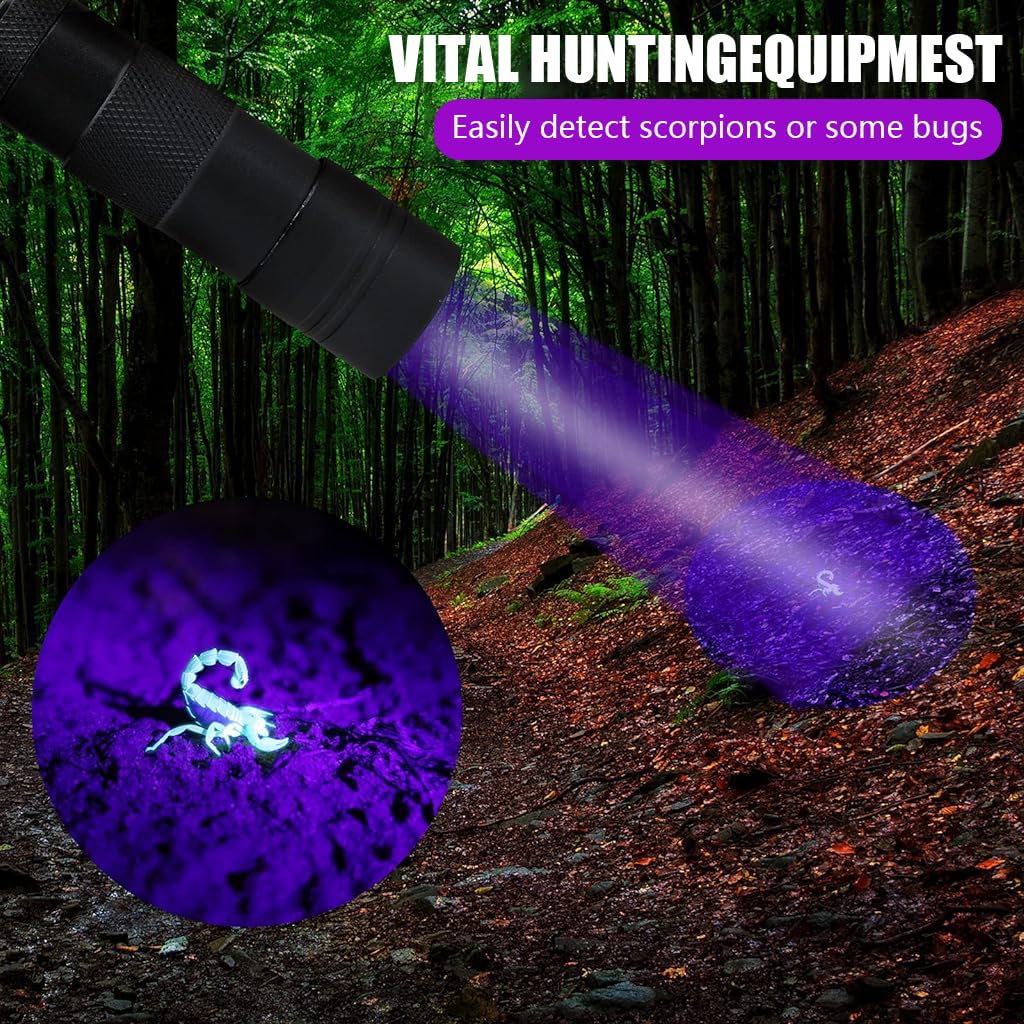 Optifit UV Flashlight for Pet Stain and Leak Detection with 12 LED 395nm Light | Aluminum Alloy Waterproof Design