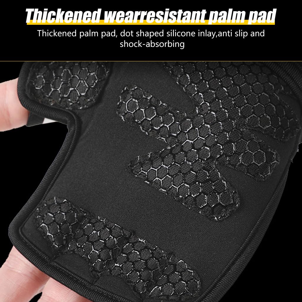 Proberos Gym Gloves for Men and Women with Wrist Support and Anti Slip Palm | XL Black