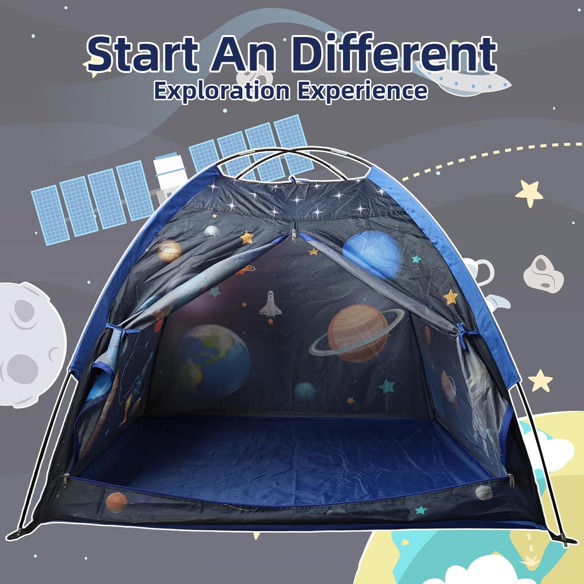 PATPAT Foldable Indoor Play Tent House for Kids featuring Mesh Roof & Curtain Door 120x120x100cm