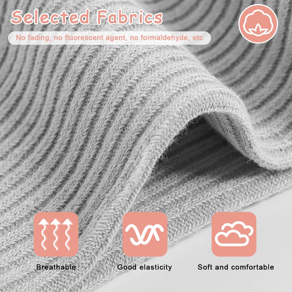 Zibuyu Toddler Girls Cable Knit Leggings for Fall & Winter with Seamless Elastic Fit | Soft Grey Cotton Pantyhose