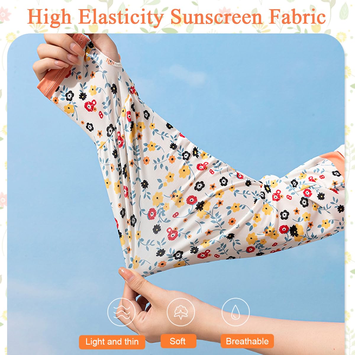 SANNIDHI Arm Sleeves for Women with Thumb Hole and Anti Slip Cuff | 2 Pairs UV Sun Protection