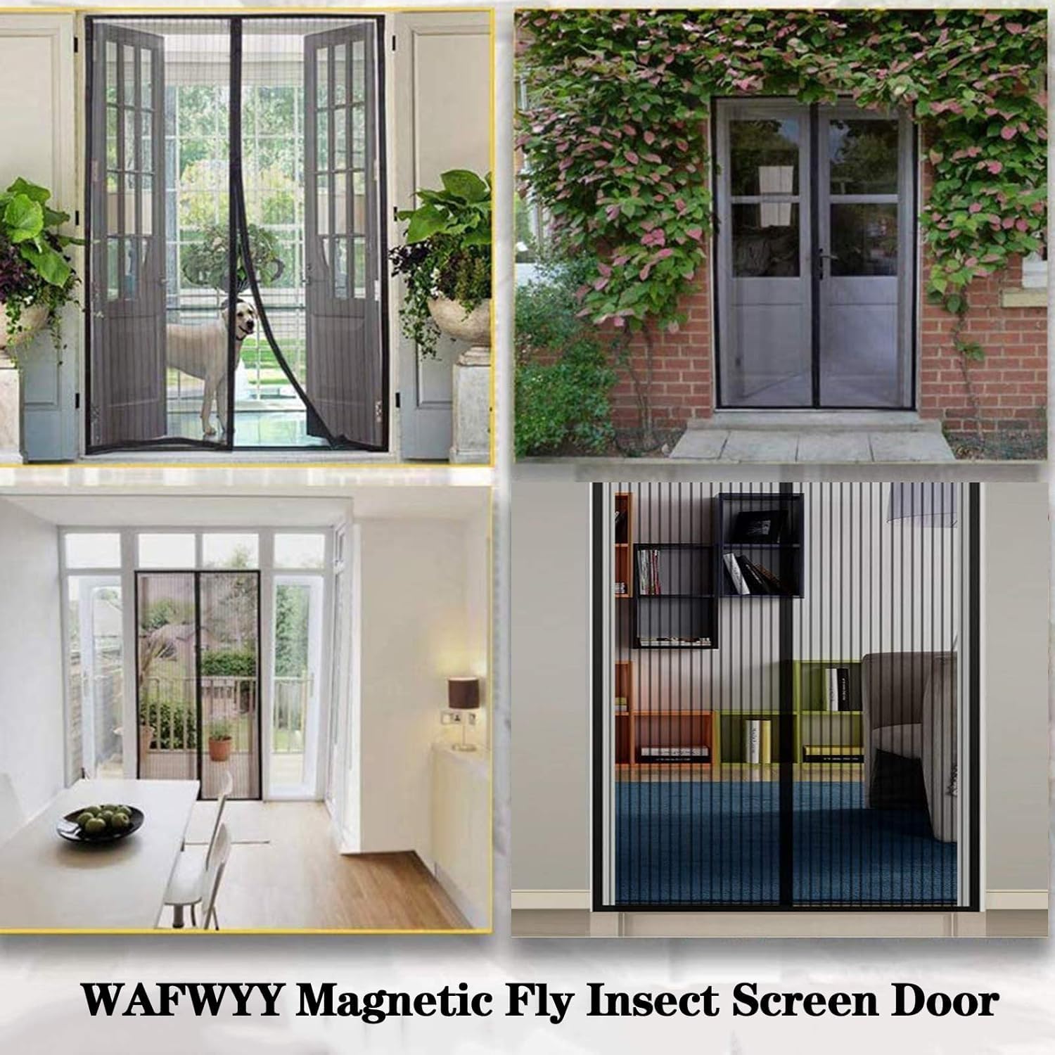 HASTHIP Magnetic Mosquito Net Mesh Screen Door 39.37 x 82.68 in with Auto Closing | Nylon Mesh for Homes