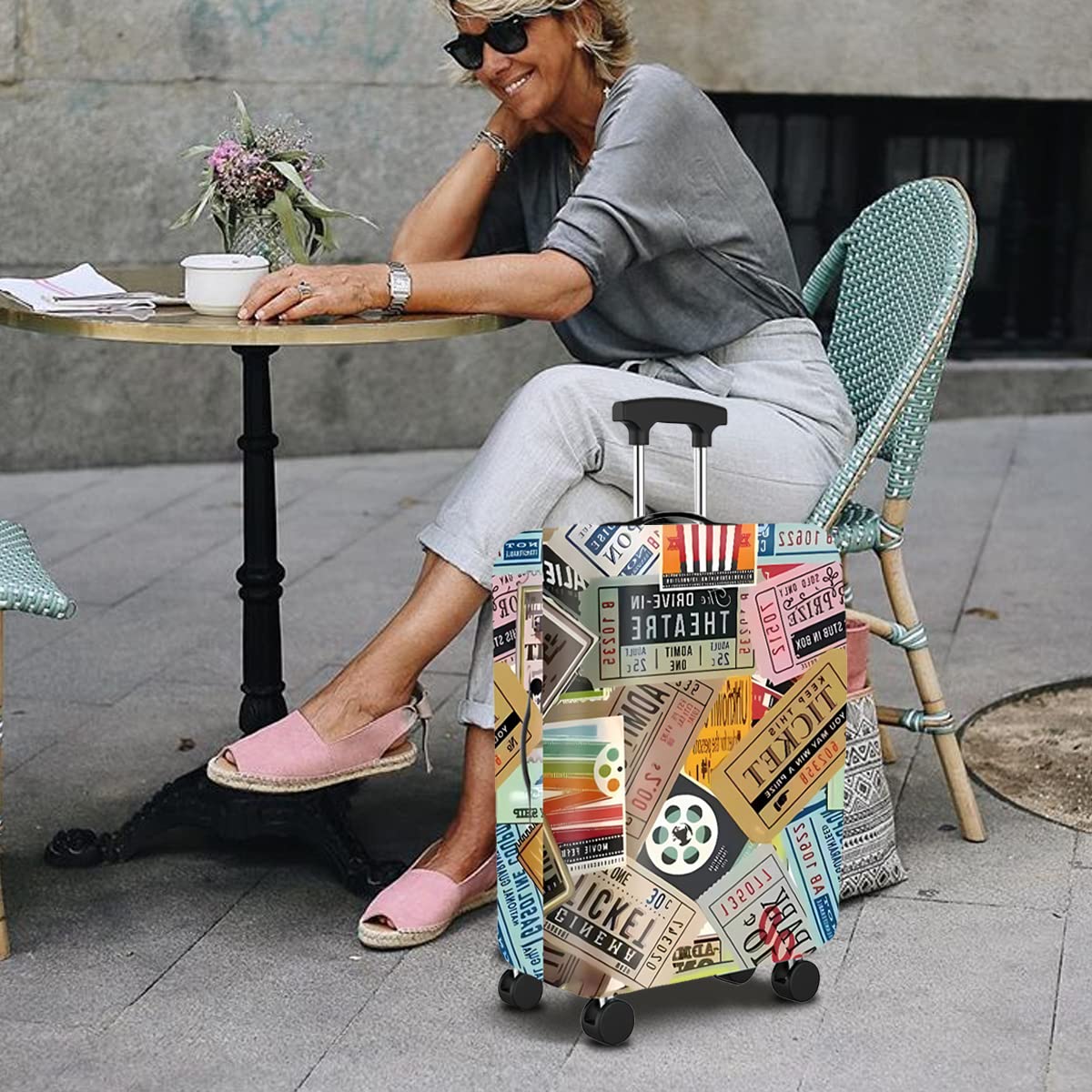 GUSTAVE Protective Luggage Cover for 26–28 in Suitcase with Handle Cutouts and Elastic Spandex Fabric | Washable Dust and Scratch Protection for Travel