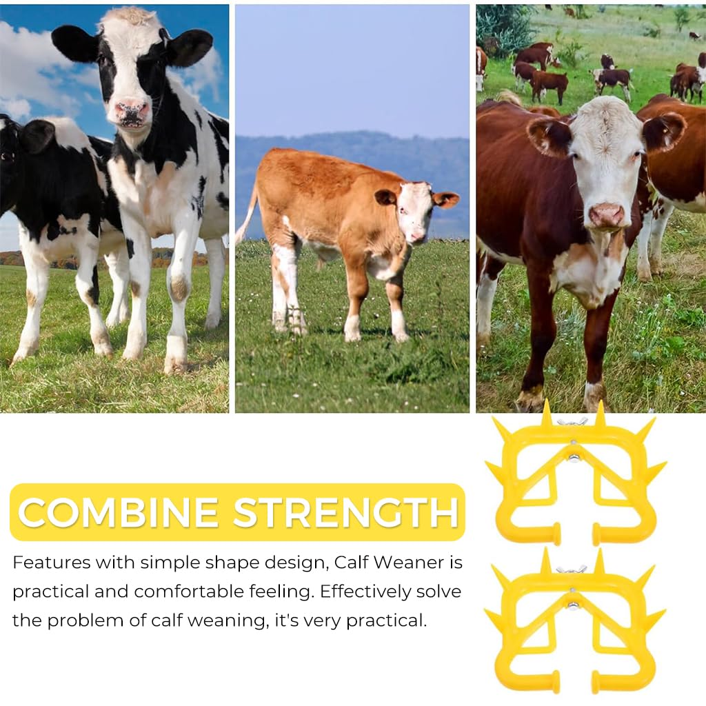 HASTHIP Cattle Weaning Ring Set 8PCS with Removable Screw Fix | Plastic PVC for Calves