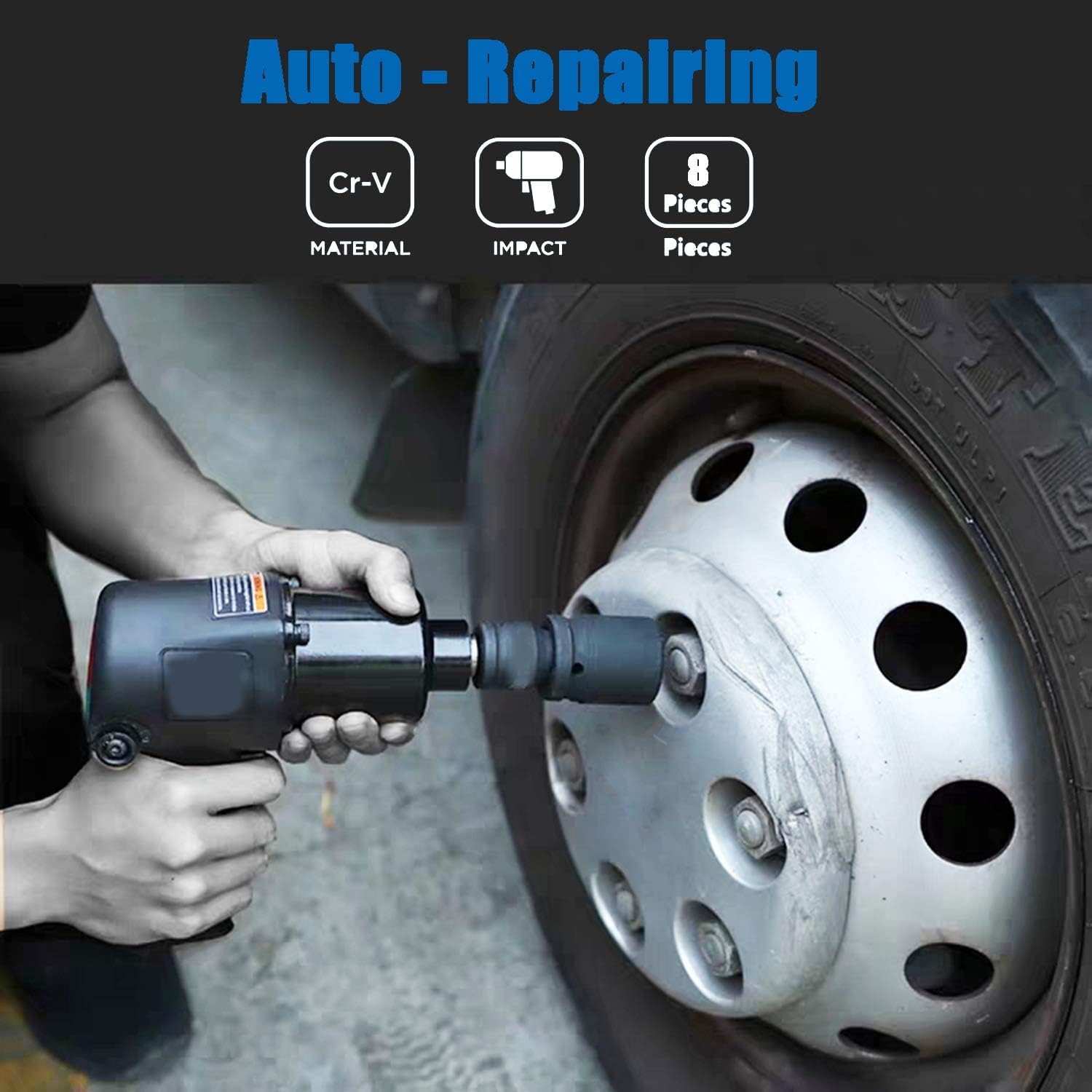 Serplex Socket Adapter Reducer Set for Wrench Drive Size Changes with 4 Pieces Chrome Vanadium Steel