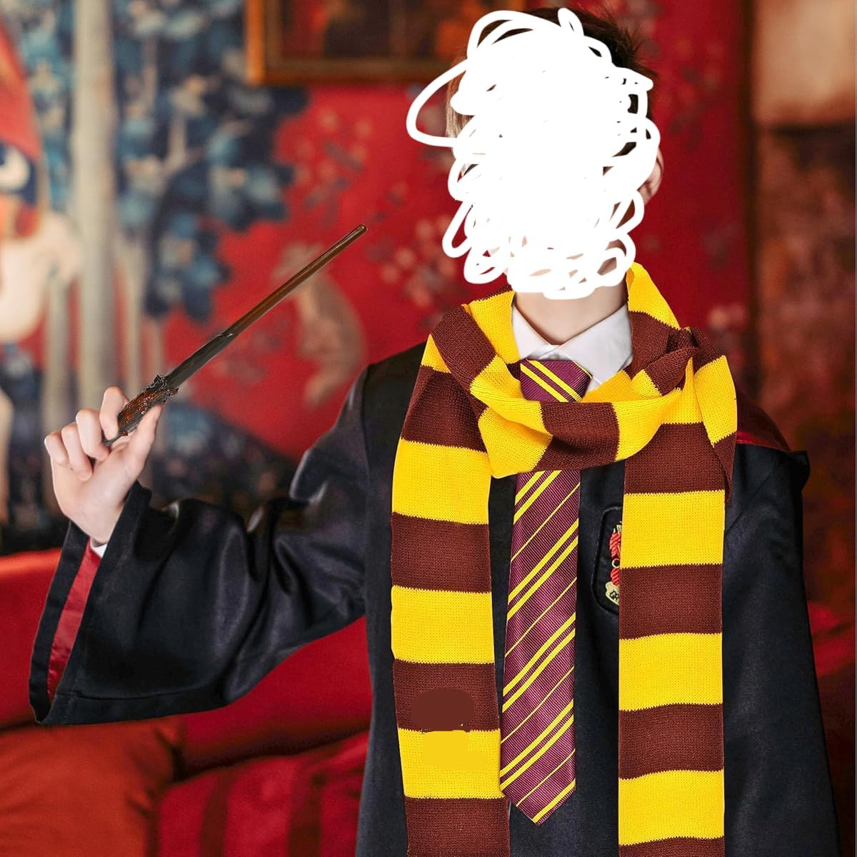 FANCYKU Harry Potter Scarf for Cosplay and Winter Wear featuring 170 cm Knit Acrylic Stripes | Unisex Gift Accessory