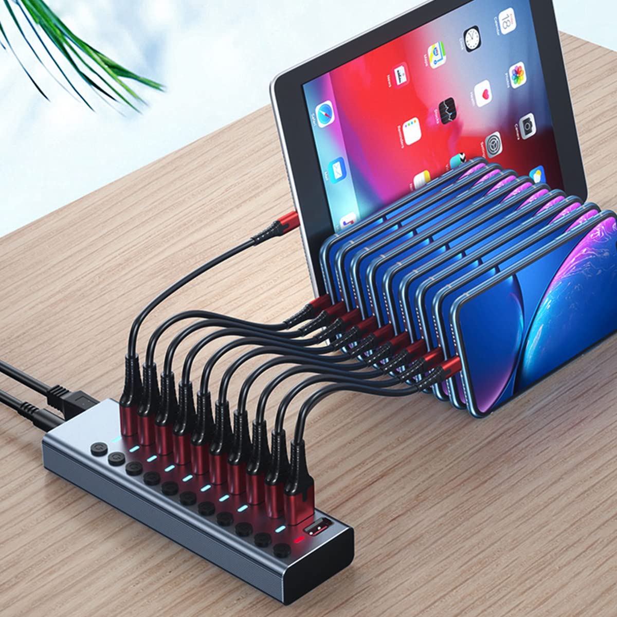 ZORBES USB Hub 3.0 for Laptop and PC with 11 Ports and Individual On Off Switches | Aluminum Alloy Powered Splitter