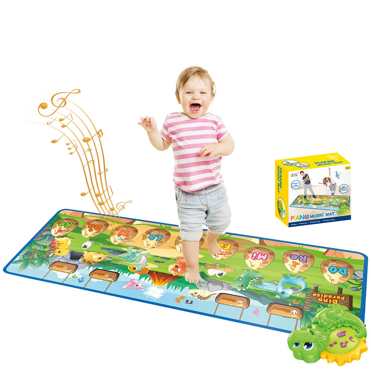 PATPAT Musical Mat for Kids with 9 Piano Keys and Preset Songs 47.2×15.35 in PVC | Baby Piano Play Mat for Ages 2–6