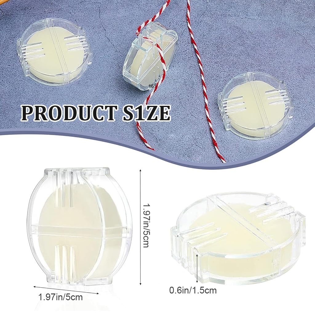 HASTHIP Thread Wax for Embroidery with Clear Case featuring 2×20g Natural Beeswax Discs