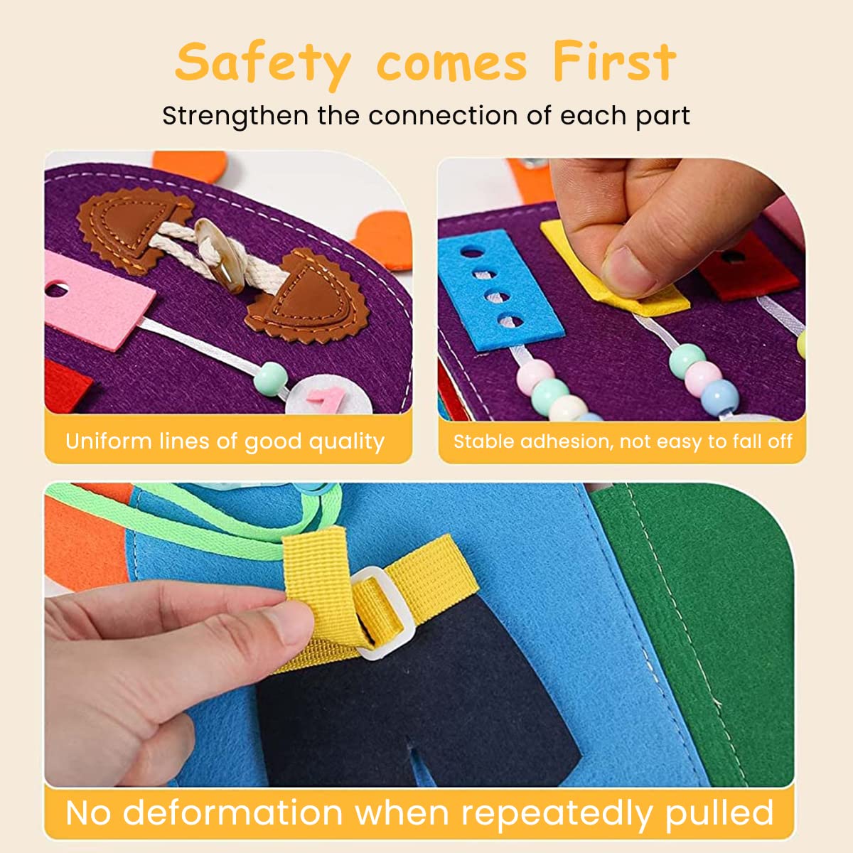 SNOWIE SOFT Busy Board for Toddlers 1-3 featuring Folding Giraffe Design & Soft Felt Material