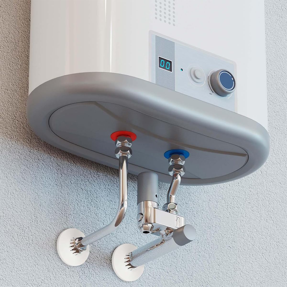 HASTHIP Pipe Cover Decoration for Plumbing and Radiator Pipes 14–45mm with Snap On Design | White PP Plastic Finish