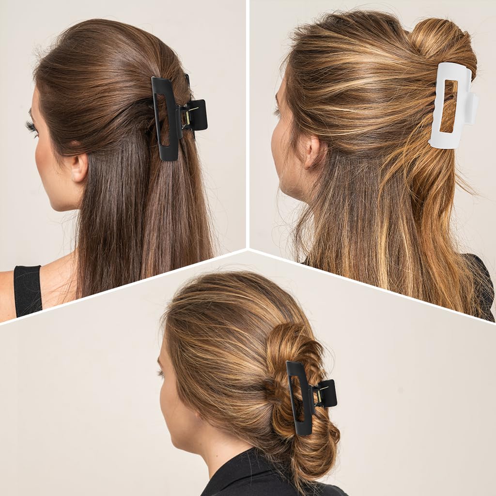 SANNIDHI Claw Clips for Women featuring 4.2 in Flexible Silicone Grip | 2 Pcs Set