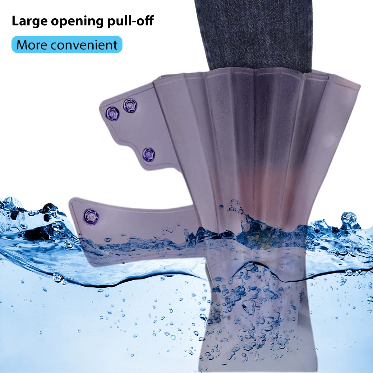 Zibuyu Shoes Cover for Rain featuring Double Row Button Closure and Grey Silicone Design