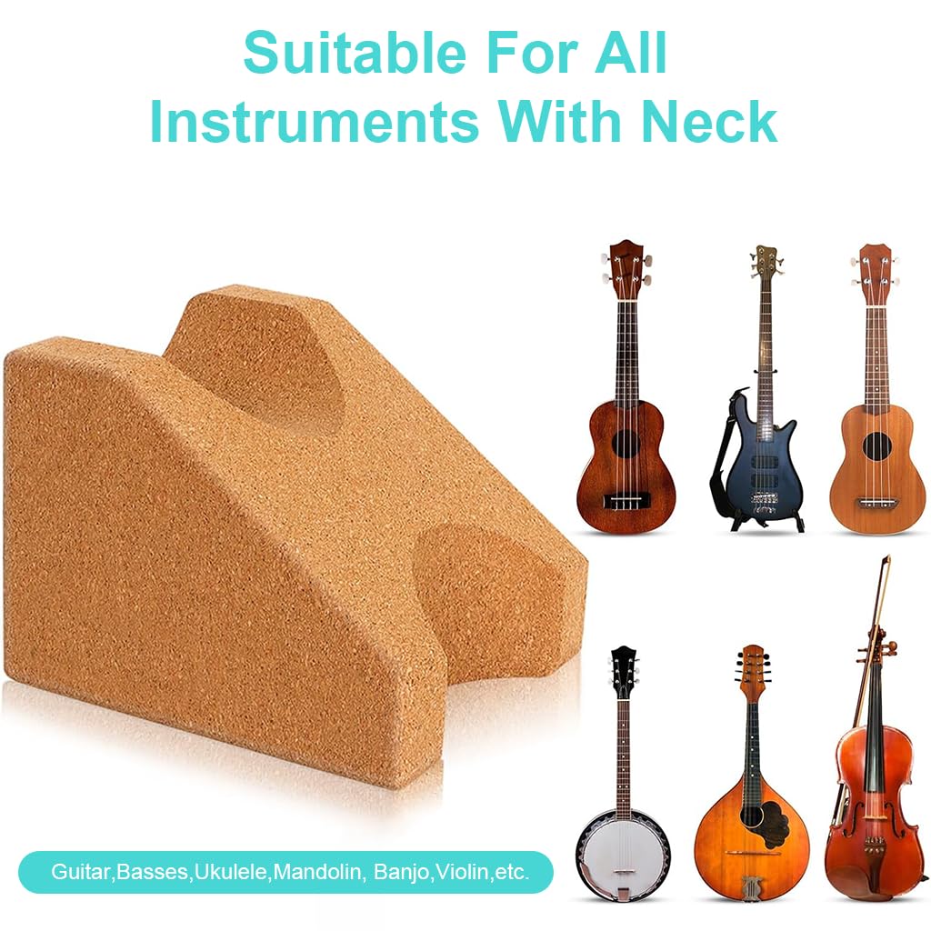 HASTHIP Cork Guitar Neck Rest Stand for Guitar Maintenance with Non Slip Base | Ergonomic Support