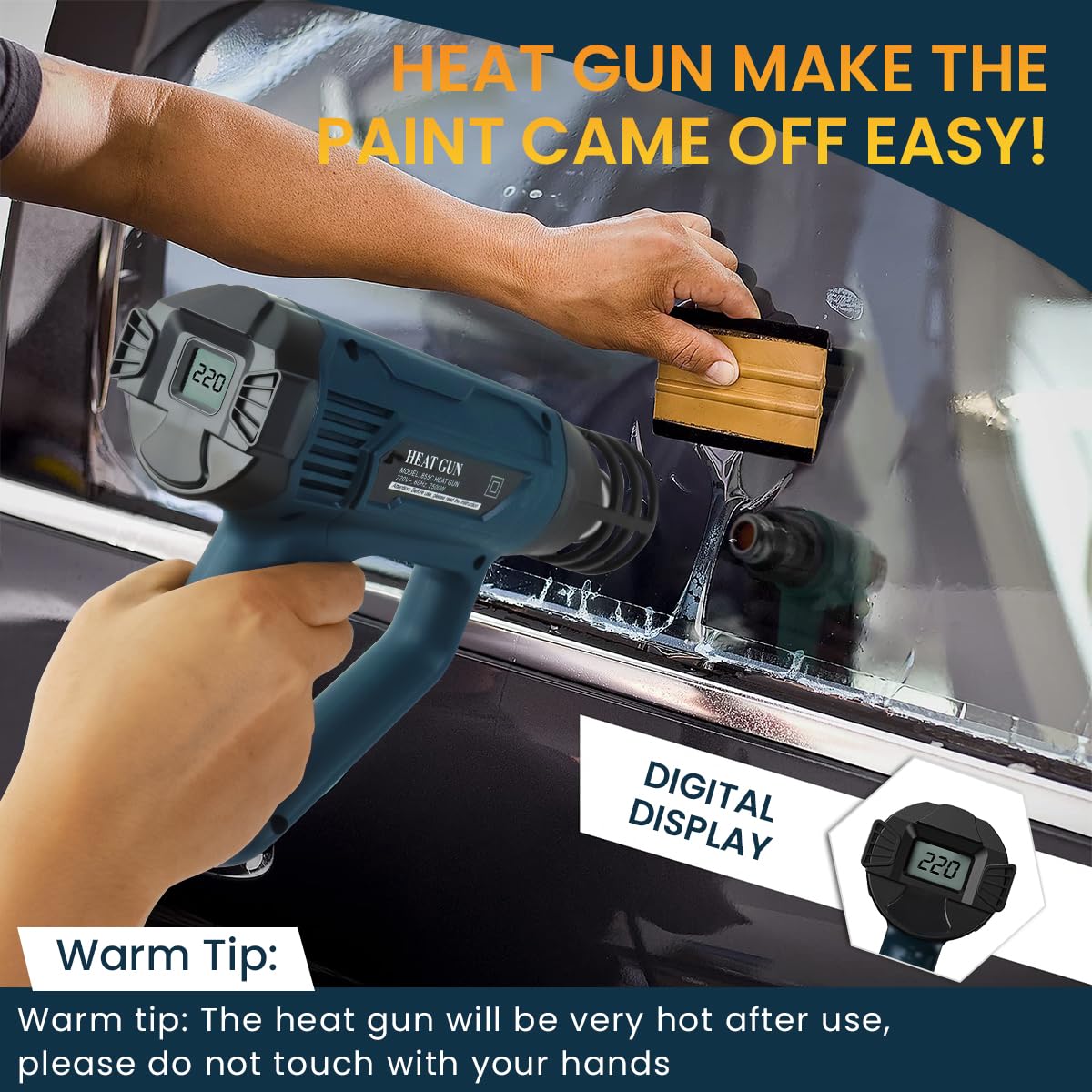 Serplex Heat Gun for DIY Crafts with LCD Temperature Control and Dual Wire 2500W Power