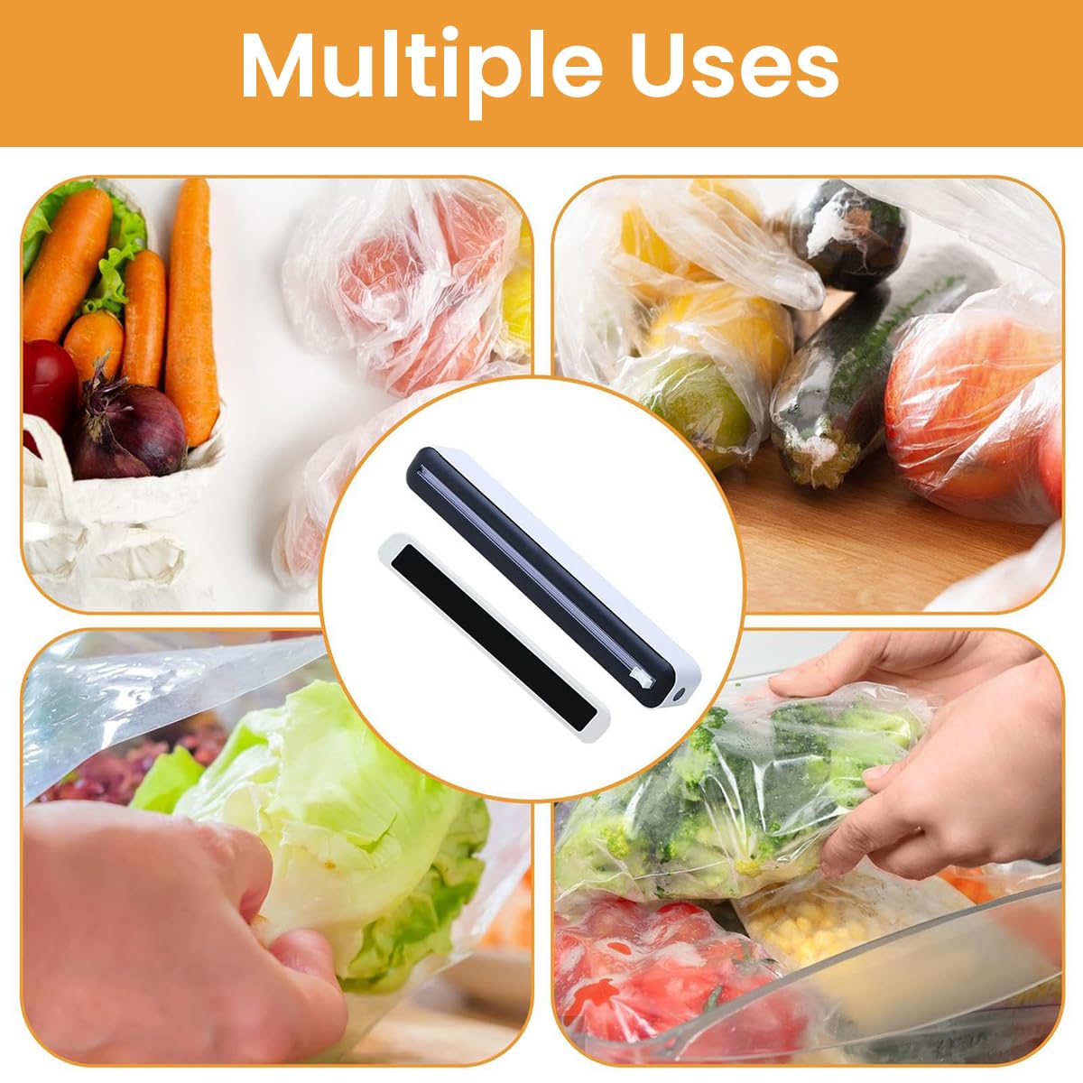 HASTHIP® 2 in 1 Food Film Roll Dispenser and Cutter Magnetic Food Wrap Dispenser Bi-Directional Sliding Cutter Kitchen Food Fresh Film Roll Holder for Most 11.81 Width, 1.57 Dia Food Film Roll