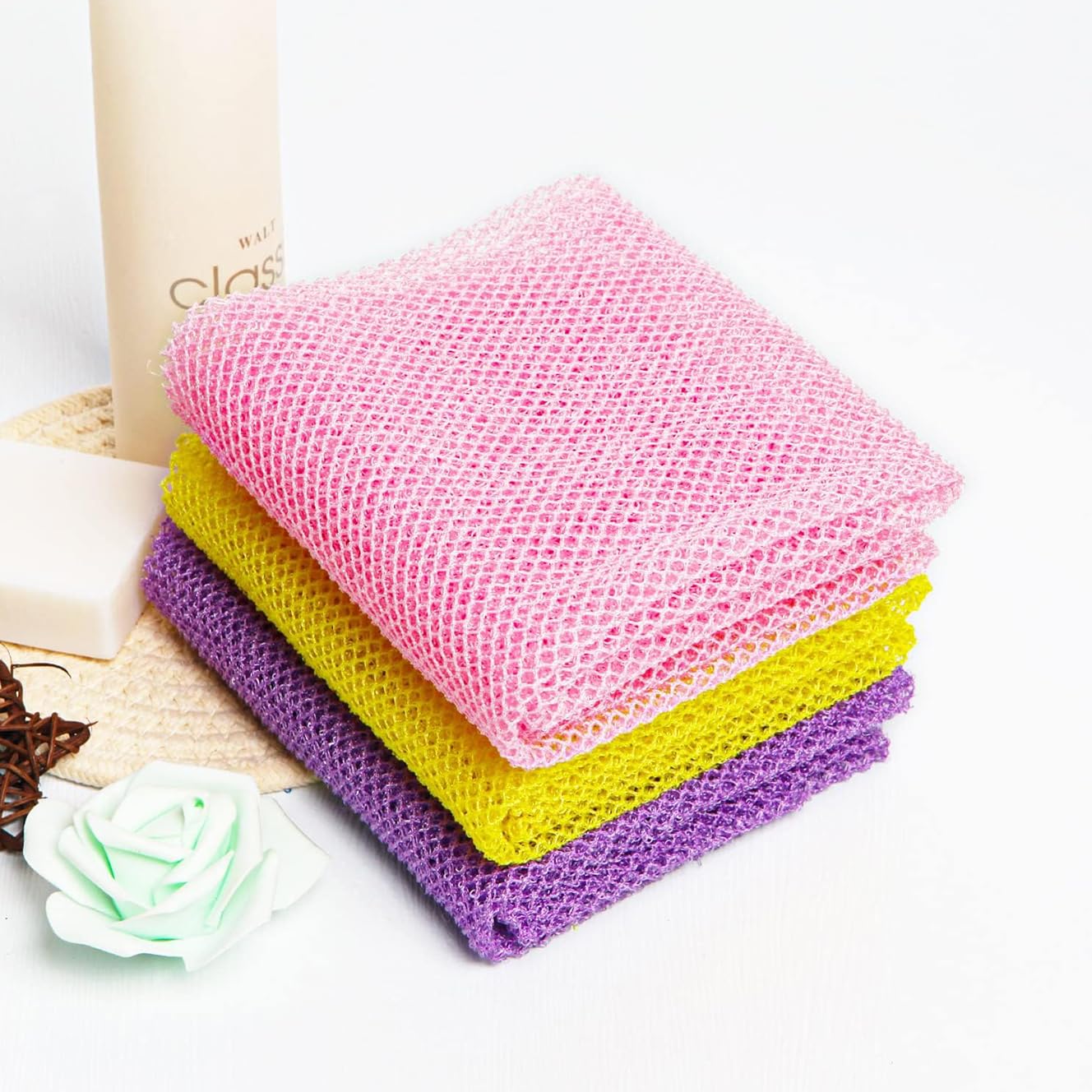 MAYCREATE Reusable Mesh Bathing Net for Gentle Body Cleansing 30x80cm | Soft Exfoliation