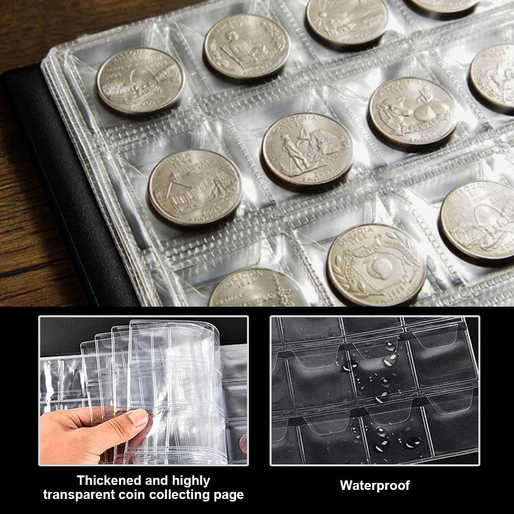 Climberty Coin Collection Album for Collectors with 300 Pockets and Hard Cover Protection