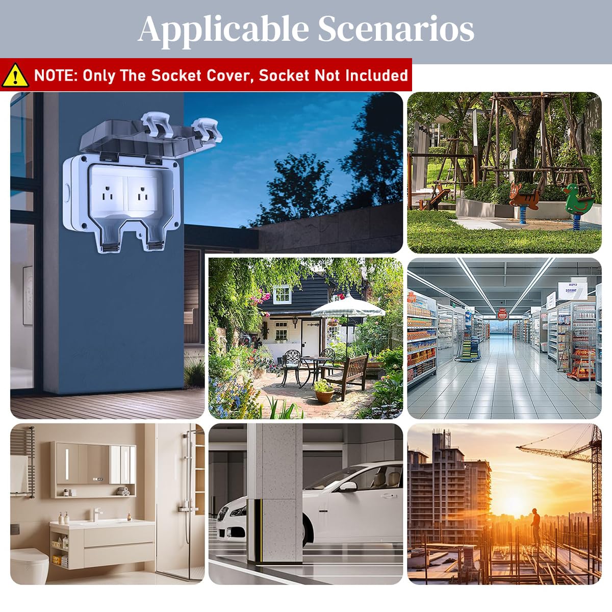 Serplex Double Socket Switch Cover for Outdoor Use featuring Flip Up Lid and ABS Build 86x146mm