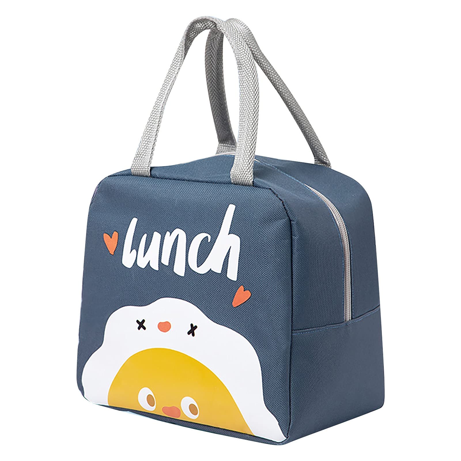 ZIBUYU® Lunch Bag for Teens Reusable Insulated Cooler Tote, Oxford Cloth, 23x16x22cm, Durable Thermal Lunch Box, Large Capacity, Waterproof, Blue, for Office, Travel, Outdoor, Picnic, School