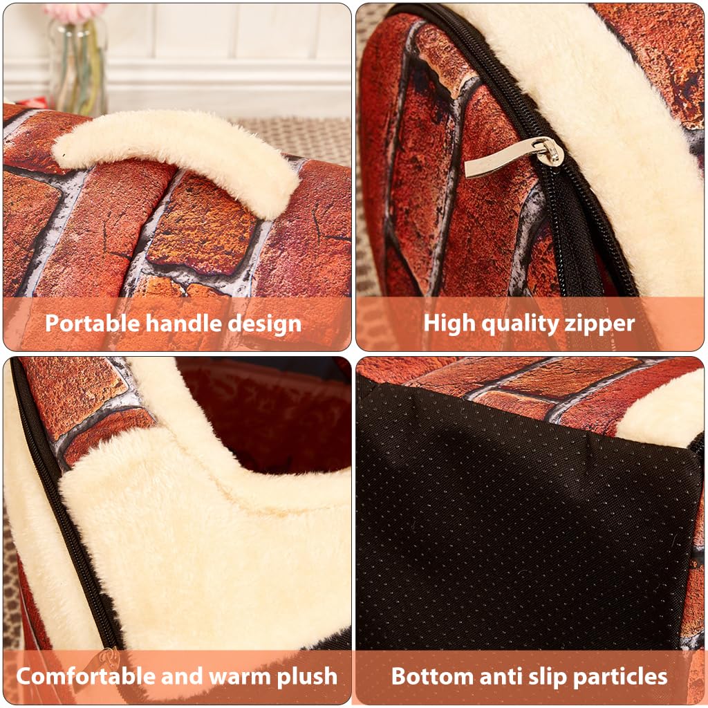 Qpets Cat House for Small and Medium Pets with Detachable Roof and Anti Slip Base | 60x48x43cm