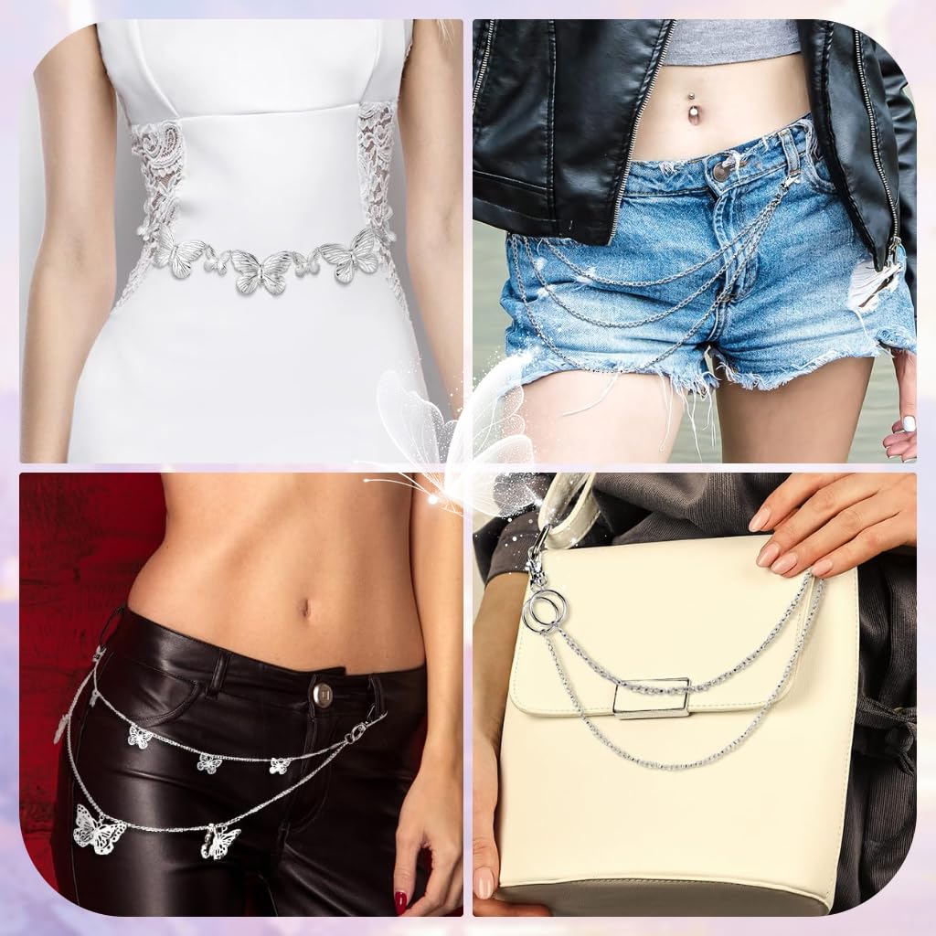 SANNIDHI Waist Chain for Women with 5 Adjustable Layers in Silver Alloy | Trendy Hip Hop Style