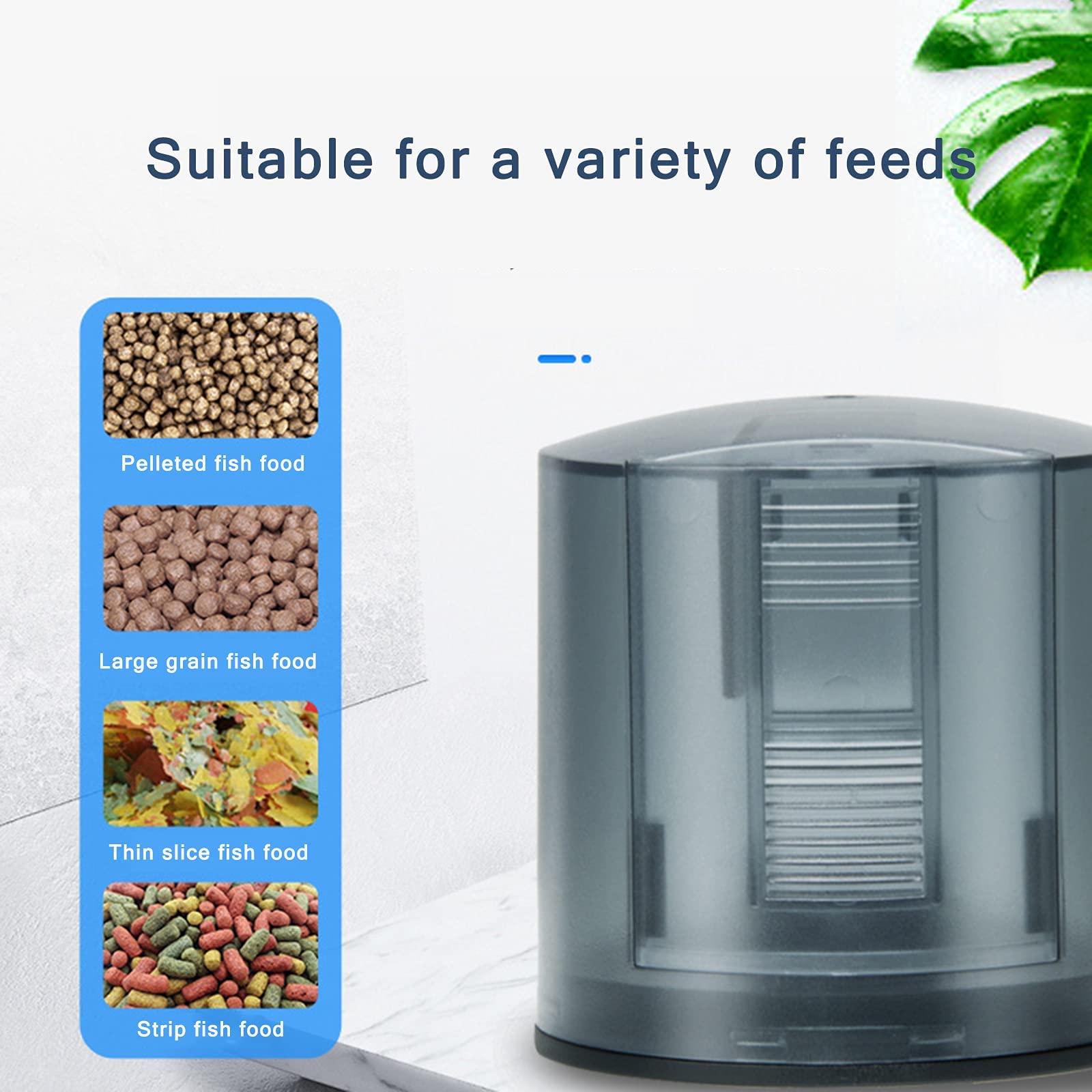 Qpets Automatic Fish Feeder for Aquariums and Ponds with 0.8L Food Container | 360° Rotating Timer
