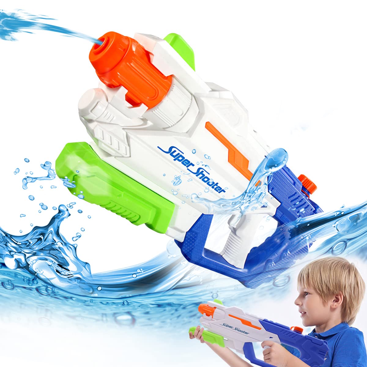 PATPAT® Water Gun for Kids Big Size, 2200ml Water Gun Toy for Adults, Water Blasters Squirt Toy for Kids Adults, Pool Toys Water Toys for Swimming Pool Beach Sand Outdoor, Summer Gifts for Boys Girls