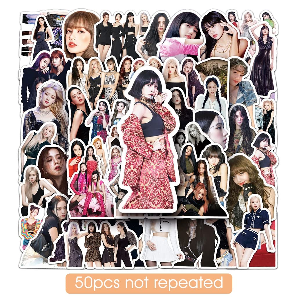 HASTHIP BLACKPINK Sticker Set for DIY Decoration with 50pcs Waterproof PVC Sheets | Gifts for Fans