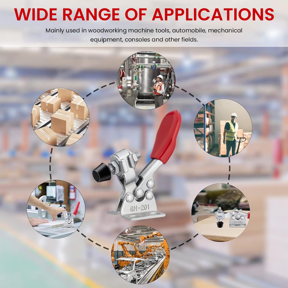 Serplex Toggle Clamps for Woodworking with Quick Release Mechanism 4 Pcs 60 lbs Capacity | Heavy Duty Steel Fixtures