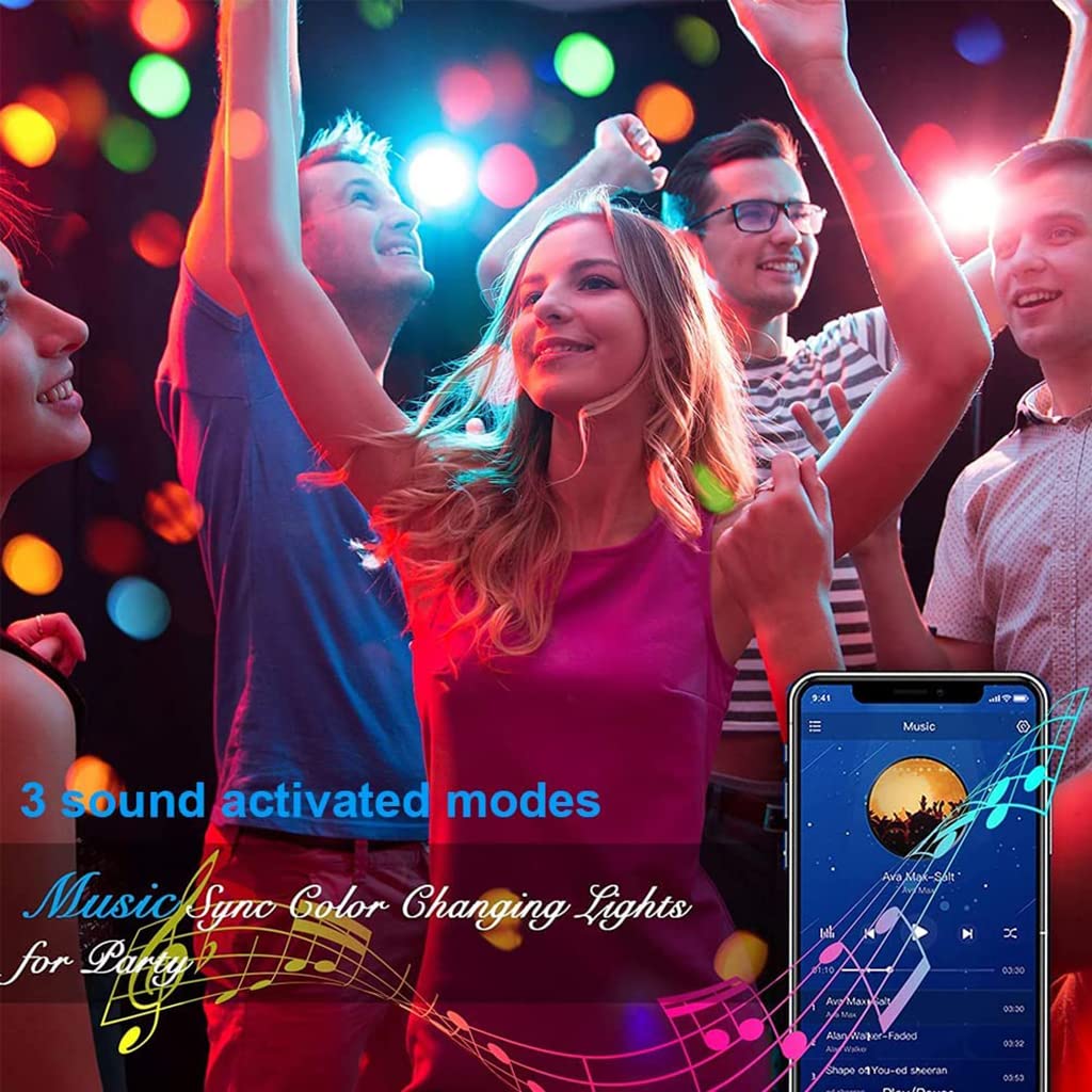 ELEPHANTBOAT DJ Party Disco Light for Home with 12 Pattern Laser and RGB LED Ball | Remote Control Sound Active Mode