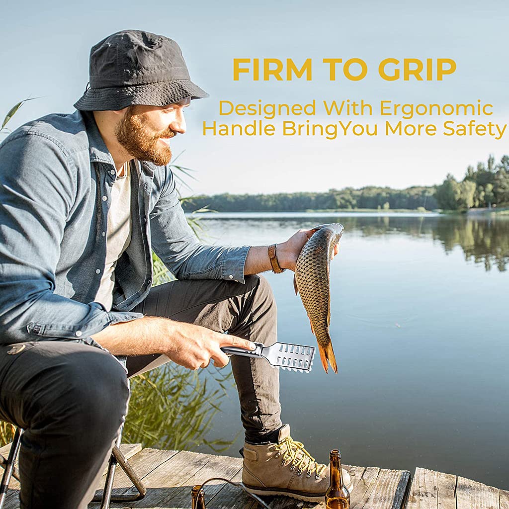 2PCS Fish Scale Shaver for Fast Fish Skin Cleaning with Serrated Blade and Case Lid | Stainless Steel