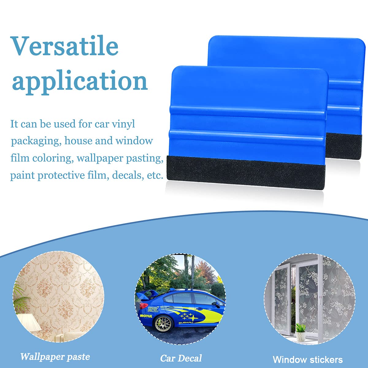 STHIRA Squeegee for Vinyl Wrap 10pcs 4in with Felt Edge for Car and Window Tint | Scratch-Free Film Application Tool