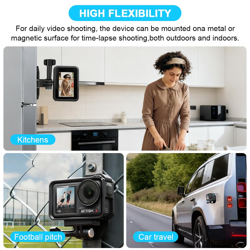 ZORBES Magnetic Action Camera Neck Mount for Hands-Free POV Filming with Adjustable Nylon Cord | Universal Compatibility and Lightweight Design