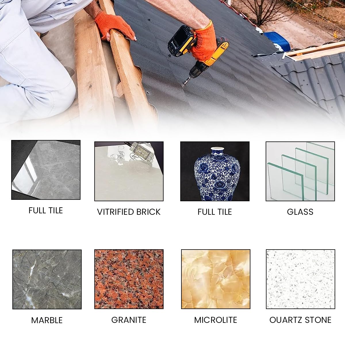 HASTHIP Dry Diamond Drill Bits Set for Granite and Tile with Wax Cooling Core 5PCS | Round Shank Sizes 1/4–1/2 inch