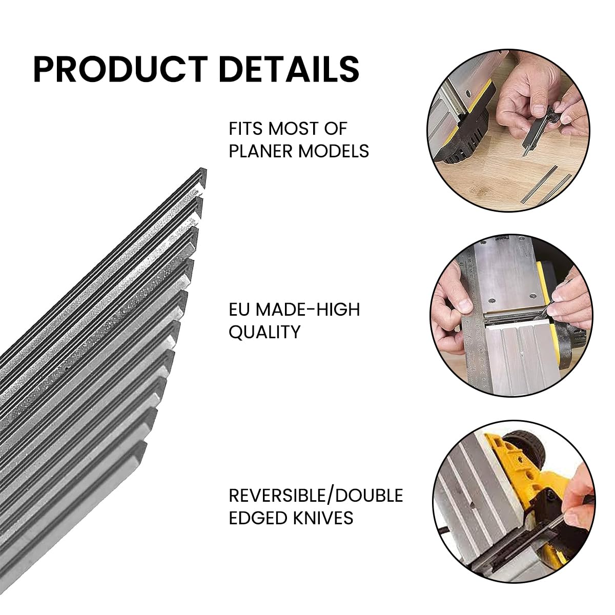 Serplex Replacement Blades for Wood Planer 10Pcs 3.23 in HSS | Universal Fit for Bosch and Makita